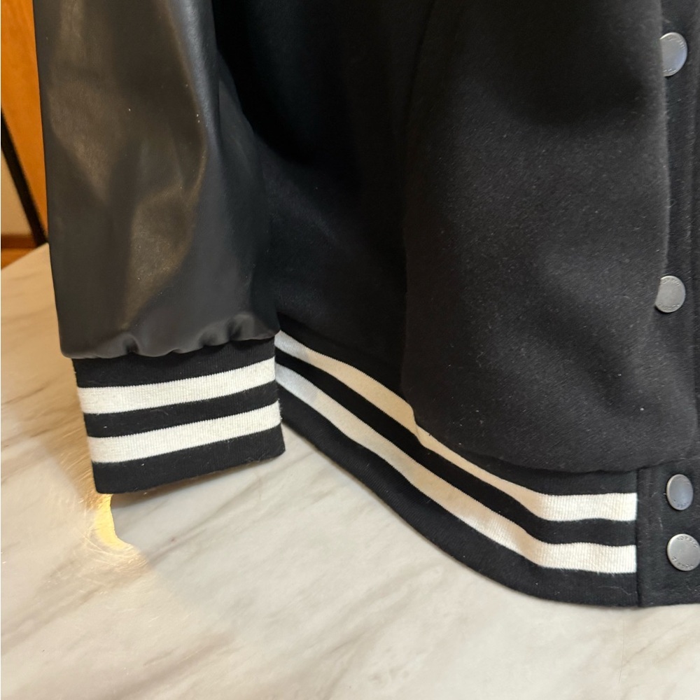 Torrid Baseball Jacket Button Varsity Black/White… - image 2